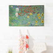 Gustav Klimt - Landentuin met zonnebloemen Spandoek (Insitu)