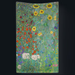 Gustav Klimt - Landentuin met zonnebloemen Spandoek<br><div class="desc">Landtuin met zonnebloemen / Boerderijen tuin met zonnebloemen - Gustav Klimt in 1905-1906</div>