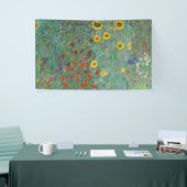 Gustav Klimt - Landentuin met zonnebloemen Spandoek (Beurs)