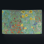 Gustav Klimt - Landentuin met zonnebloemen Spandoek<br><div class="desc">Landtuin met zonnebloemen / Boerderijen tuin met zonnebloemen - Gustav Klimt in 1905-1906</div>