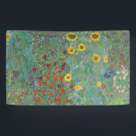 Gustav Klimt - Landentuin met zonnebloemen Spandoek<br><div class="desc">Landtuin met zonnebloemen / Boerderijen tuin met zonnebloemen - Gustav Klimt in 1905-1906</div>
