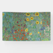 Gustav Klimt - Landentuin met zonnebloemen Spandoek (Horizontaal)
