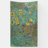 Gustav Klimt - Landentuin met zonnebloemen Spandoek (Verticaal)
