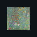 Gustav Klimt - Landentuin met zonnebloemen Stenen Magneet<br><div class="desc">Landtuin met zonnebloemen / Boerderijen tuin met zonnebloemen - Gustav Klimt in 1905-1906</div>