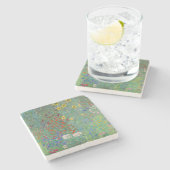 Gustav Klimt - Landentuin met zonnebloemen Stenen Onderzetter (Zijkant)