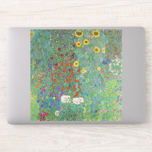 Gustav Klimt - Landentuin met zonnebloemen Sticker (Computer)