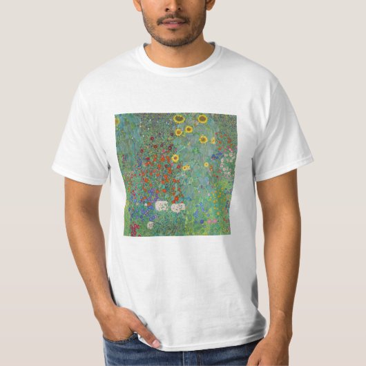 Gustav Klimt - Landentuin met zonnebloemen T-shirt (Voorkant)