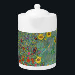 Gustav Klimt - Landentuin met zonnebloemen Theepot<br><div class="desc">Landtuin met zonnebloemen / Boerderijen tuin met zonnebloemen - Gustav Klimt in 1905-1906</div>