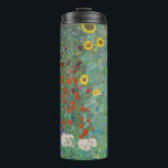 Gustav Klimt - Landentuin met zonnebloemen Thermosbeker<br><div class="desc">Landtuin met zonnebloemen / Boerderijen tuin met zonnebloemen - Gustav Klimt in 1905-1906</div>