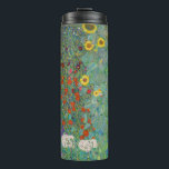 Gustav Klimt - Landentuin met zonnebloemen Thermosbeker<br><div class="desc">Landtuin met zonnebloemen / Boerderijen tuin met zonnebloemen - Gustav Klimt in 1905-1906</div>