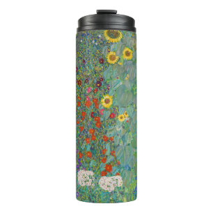 Gustav Klimt - Landentuin met zonnebloemen Thermosbeker