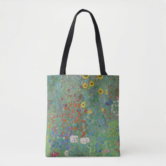 Gustav Klimt - Landentuin met zonnebloemen Tote Bag (Voorkant)