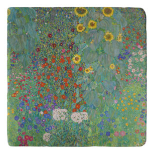 Gustav Klimt - Landentuin met zonnebloemen Trivet