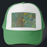 Gustav Klimt - Landentuin met zonnebloemen Trucker Pet<br><div class="desc">Landtuin met zonnebloemen / Boerderijen tuin met zonnebloemen - Gustav Klimt in 1905-1906</div>
