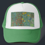 Gustav Klimt - Landentuin met zonnebloemen Trucker Pet<br><div class="desc">Landtuin met zonnebloemen / Boerderijen tuin met zonnebloemen - Gustav Klimt in 1905-1906</div>