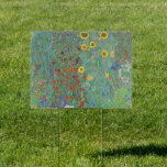 Gustav Klimt - Landentuin met zonnebloemen Tuinbord<br><div class="desc">Landtuin met zonnebloemen / Boerderijen tuin met zonnebloemen - Gustav Klimt in 1905-1906</div>