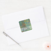 Gustav Klimt - Landentuin met zonnebloemen Vierkante Sticker (Envelop)