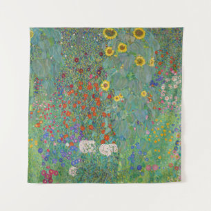 Gustav Klimt - Landentuin met zonnebloemen Wandkleed