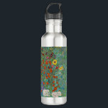 Gustav Klimt - Landentuin met zonnebloemen Waterfles<br><div class="desc">Landtuin met zonnebloemen / Boerderijen tuin met zonnebloemen - Gustav Klimt in 1905-1906</div>
