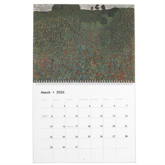 Gustav Klimt Landscapes Kalender (Mar 2026)