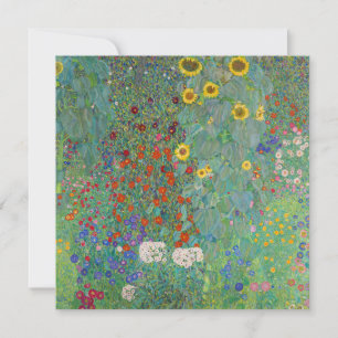 Gustav Klimt - Landtuin met zonnebloemen Bedankkaart