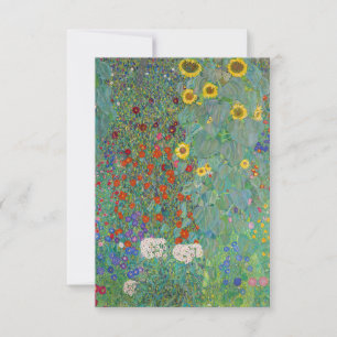 Gustav Klimt - Landtuin met zonnebloemen Bedankkaart