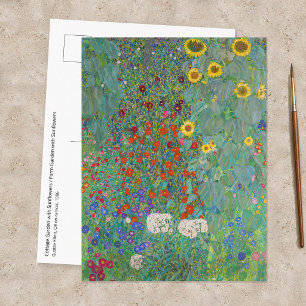 Gustav Klimt - Landtuin met zonnebloemen Briefkaart