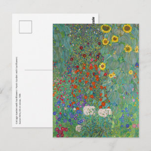Gustav Klimt - Landtuin met zonnebloemen Briefkaart