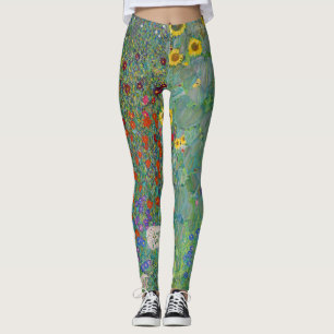 Gustav Klimt - Landtuin met zonnebloemen Leggings