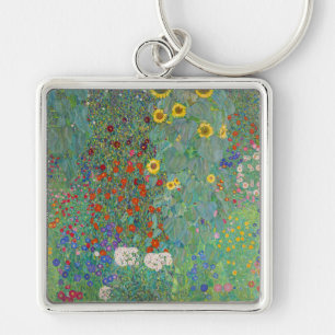 Gustav Klimt - Landtuin met zonnebloemen Sleutelhanger