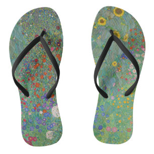 Gustav Klimt - Landtuin met zonnebloemen Teenslippers