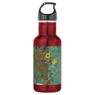 Gustav Klimt - Landtuin met zonnebloemen Waterfles