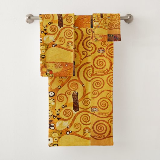 Gustav Klimt Levensboom: Art Nouveau Symbolist Bad Handdoek (Insitu)