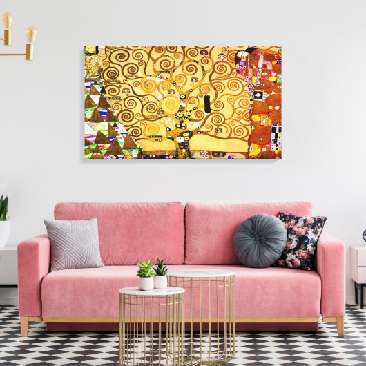 Gustav Klimt Levensboom: Art Nouveau Symbolist Canvas Afdruk (Insitu (Woonkamer))