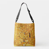 Gustav Klimt Levensboom: Art Nouveau Symbolist Crossbody Tas (Achterkant)