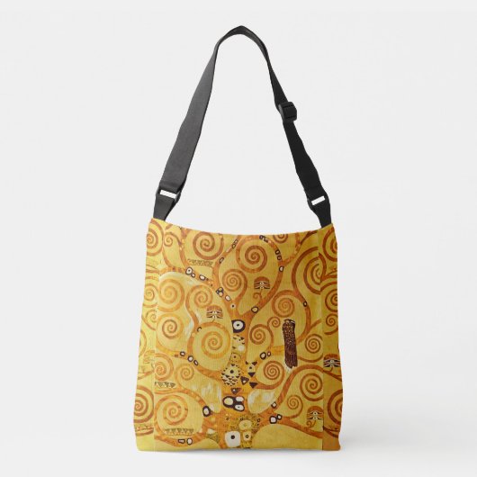 Gustav Klimt Levensboom: Art Nouveau Symbolist Crossbody Tas (Voorkant)