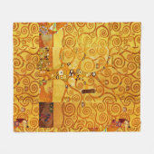 Gustav Klimt Levensboom: Art Nouveau Symbolist Fleece Deken (Voorkant (Horizontaal))
