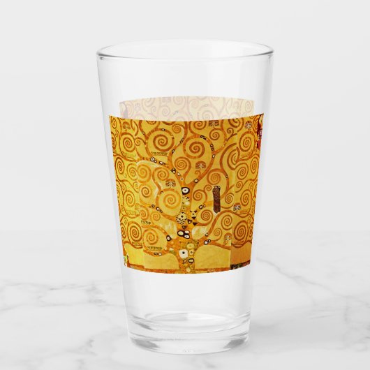 Gustav Klimt Levensboom: Art Nouveau Symbolist Glas (Voorkant)
