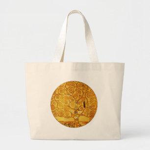 Gustav Klimt Levensboom: Art Nouveau Symbolist Grote Tote Bag