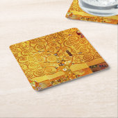 Gustav Klimt Levensboom: Art Nouveau Symbolist Kartonnen Onderzetters (Schuin)