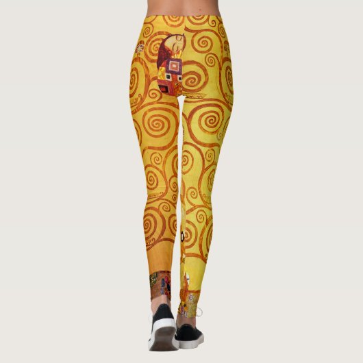 Gustav Klimt Levensboom: Art Nouveau Symbolist Leggings (Achterkant)