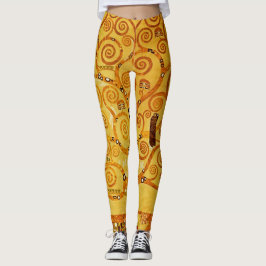 Gustav Klimt Levensboom: Art Nouveau Symbolist Leggings