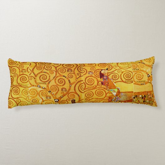 Gustav Klimt Levensboom: Art Nouveau Symbolist Lichaamskussen (Achterkant)