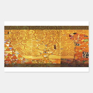Gustav Klimt Levensboom: Art Nouveau Symbolist Rechthoekige Sticker