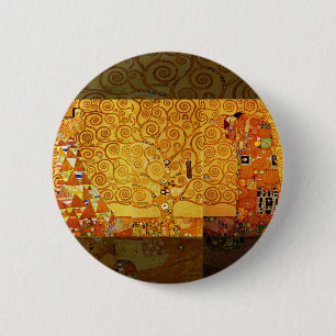 Gustav Klimt Levensboom: Art Nouveau Symbolist Ronde Button 5,7 Cm