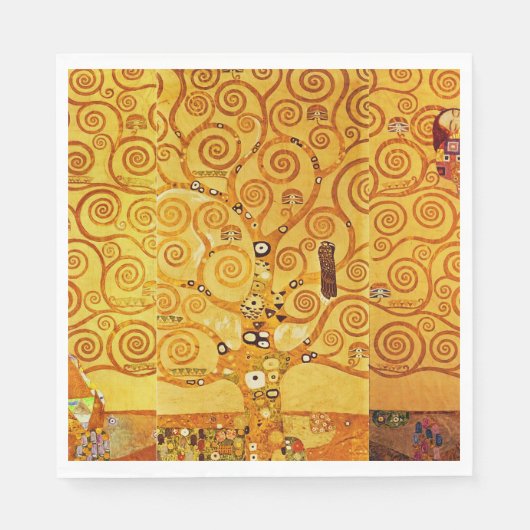 Gustav Klimt Levensboom: Art Nouveau Symbolist Servet (Voorkant)