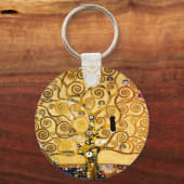 Gustav Klimt Levensboom: Art Nouveau Symbolist Sleutelhanger (Voorkant)
