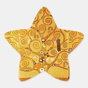 Gustav Klimt Levensboom: Art Nouveau Symbolist Ster Sticker
