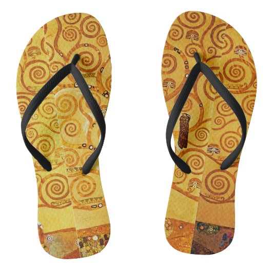 Gustav Klimt Levensboom: Art Nouveau Symbolist Teenslippers (Voetbed)