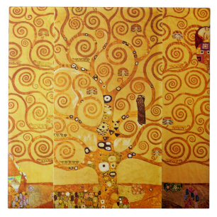 Gustav Klimt Levensboom: Art Nouveau Symbolist Tegeltje